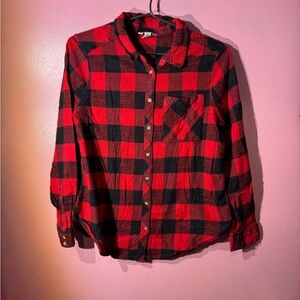 Arizona Jean Company Red and Black Checkered Shirt